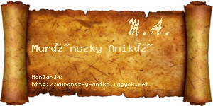 Muránszky Anikó névjegykártya